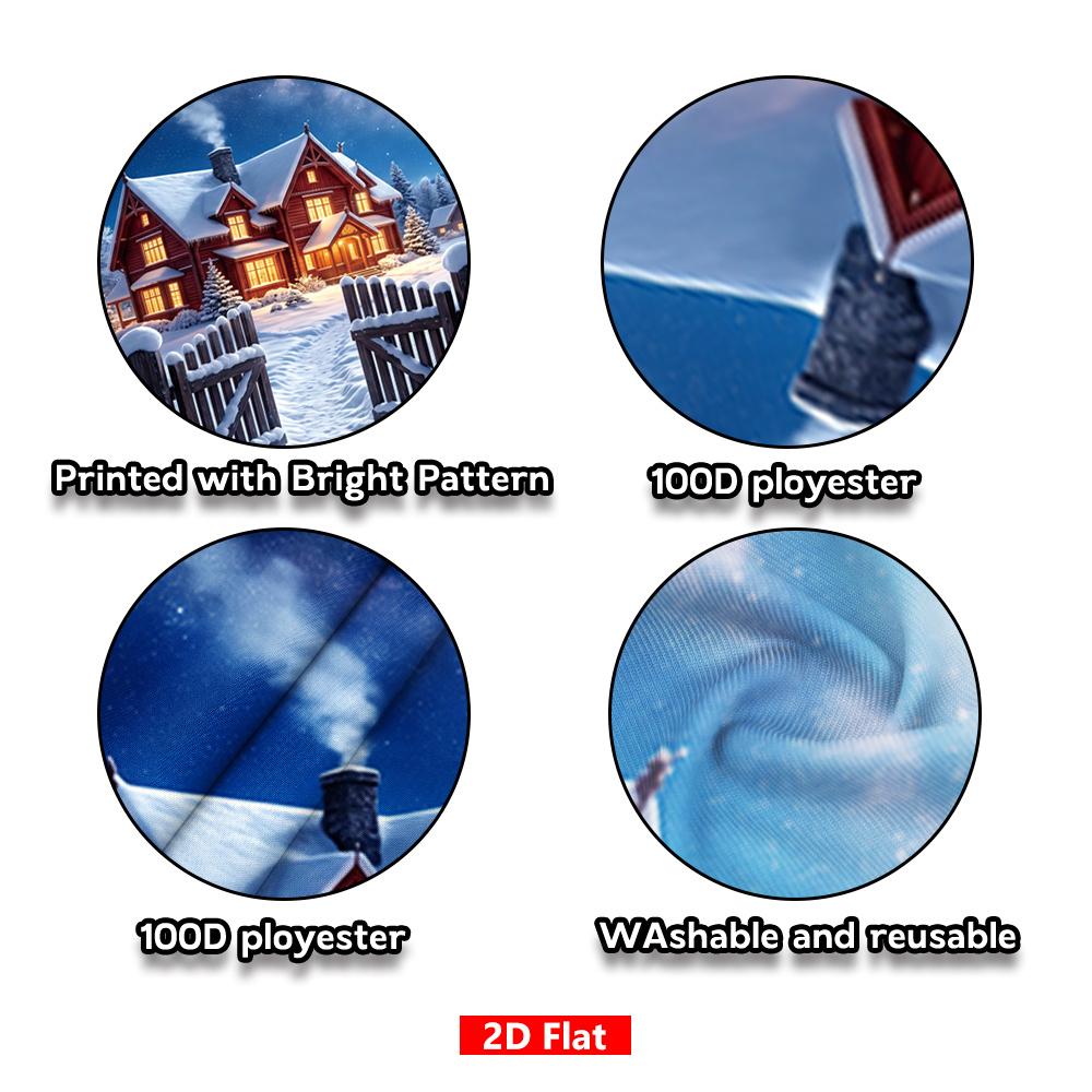 1Pcs Merry Christmas Full Snow House Scene Decoration Background Xmas Backdrop Decorations For Photo Studio Photo Booth Party