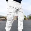 2024 Wiosna Moda Męska High Street Cargo Spodnie Męskie Trend Multi-pocket Odblaskowe Spodnie Sportowe Męskie Luźne Duże Rozmiary Kombinezony