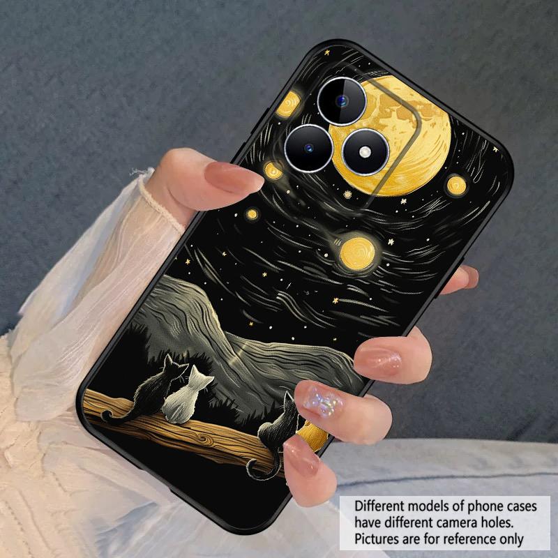 Фоновий кіт Для Oppo Realme 11 12 12X 14 Pro Plus 8 C55 C63 65 67 75 51 53 GT 2 7 Neo 3 5 SE 7 50 силіконовий м'який чохол для телефону