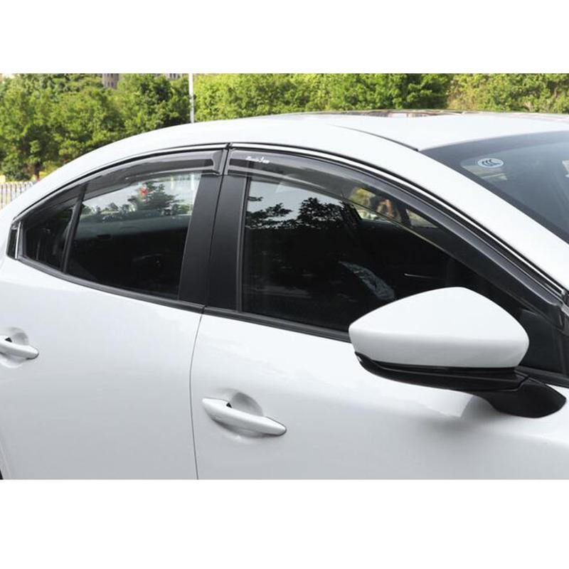 For Mazda 3 Mazda3 Axela M3     Car Styling Cover Stick Lamp Plastic Window Glass Wind Visor Rain/Sun Guard Vent