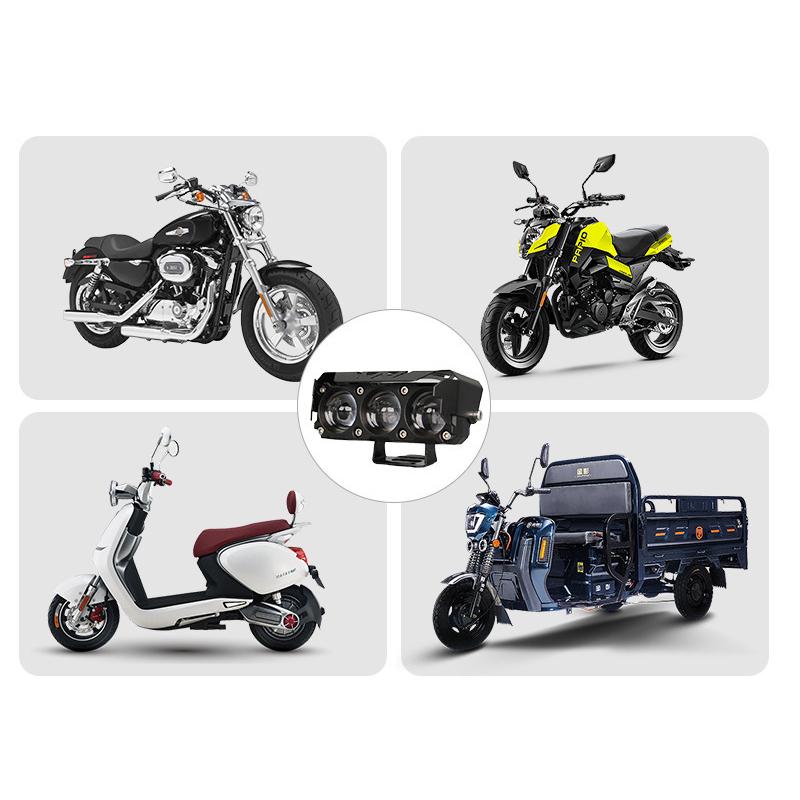 200W Motorcycle LED Spotlights Headlamp Car Headlight Bulbs Auto Lamp Projector Lens Dual Color Spot Fog Work Auxiliary Light