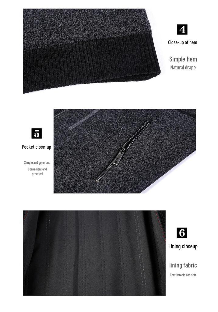Men's Woolen Stand-Up Collar Casual Jacket - Autumn/Winter 2025