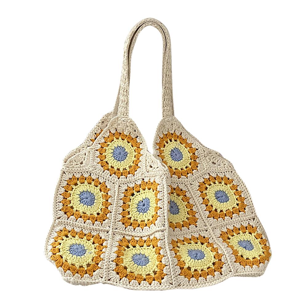 

Fashion Beach Bag Casual Crochet Tote Bag Large Capacity for Summer Beach Travel