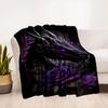 Purple Rose Dragon Wall Art Print PosterBlanket Flannel Throw Blanket for Sofa, Bed, Travel, Camping, Office, Couch, Chair, And Bed Gift for