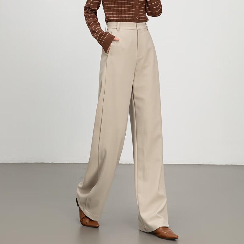 Van Zhen Women's Loose Wide-Leg Tencel Wool Suit Pants
