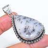 Dendrite Opal Gemstone Handmade 925 Sterling Silver Jewelry Pendant 2.32" SU-10790