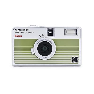 KODAK EKTAR H35N Half-Frame Film Camera, 35mm, Reusable, Focus-Free, Bulb Function, Built-in Star Filter, Coated Improved Lens (Single, Striped Green)