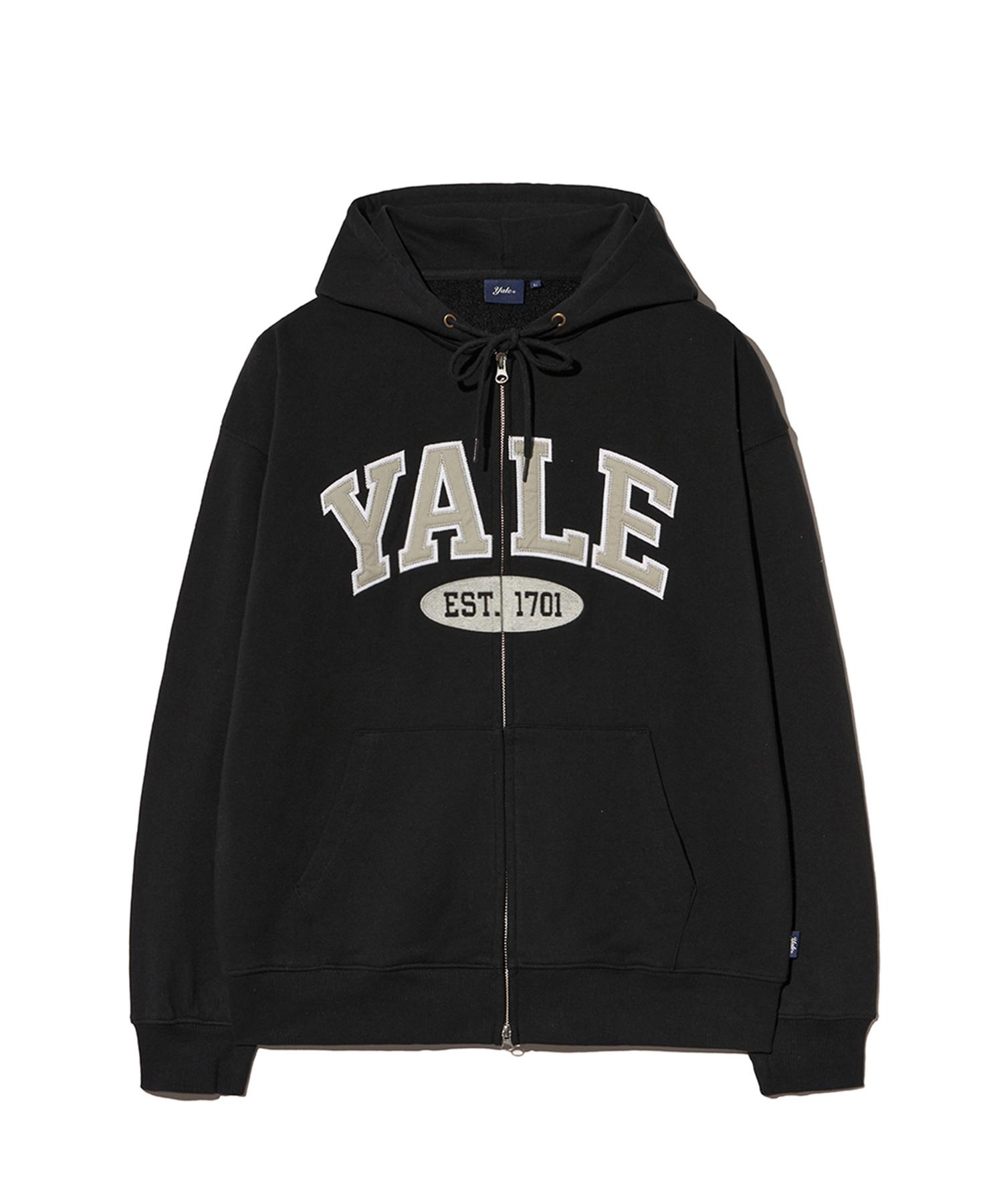 Yale Two-Tone Arch Zip-Up Hoodie_Black Black/S