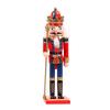 Wooden Nutcracker Decor 30cm Hand-Painted Soldier with Moving Jaw Christmas Mantel & Tree Decoration