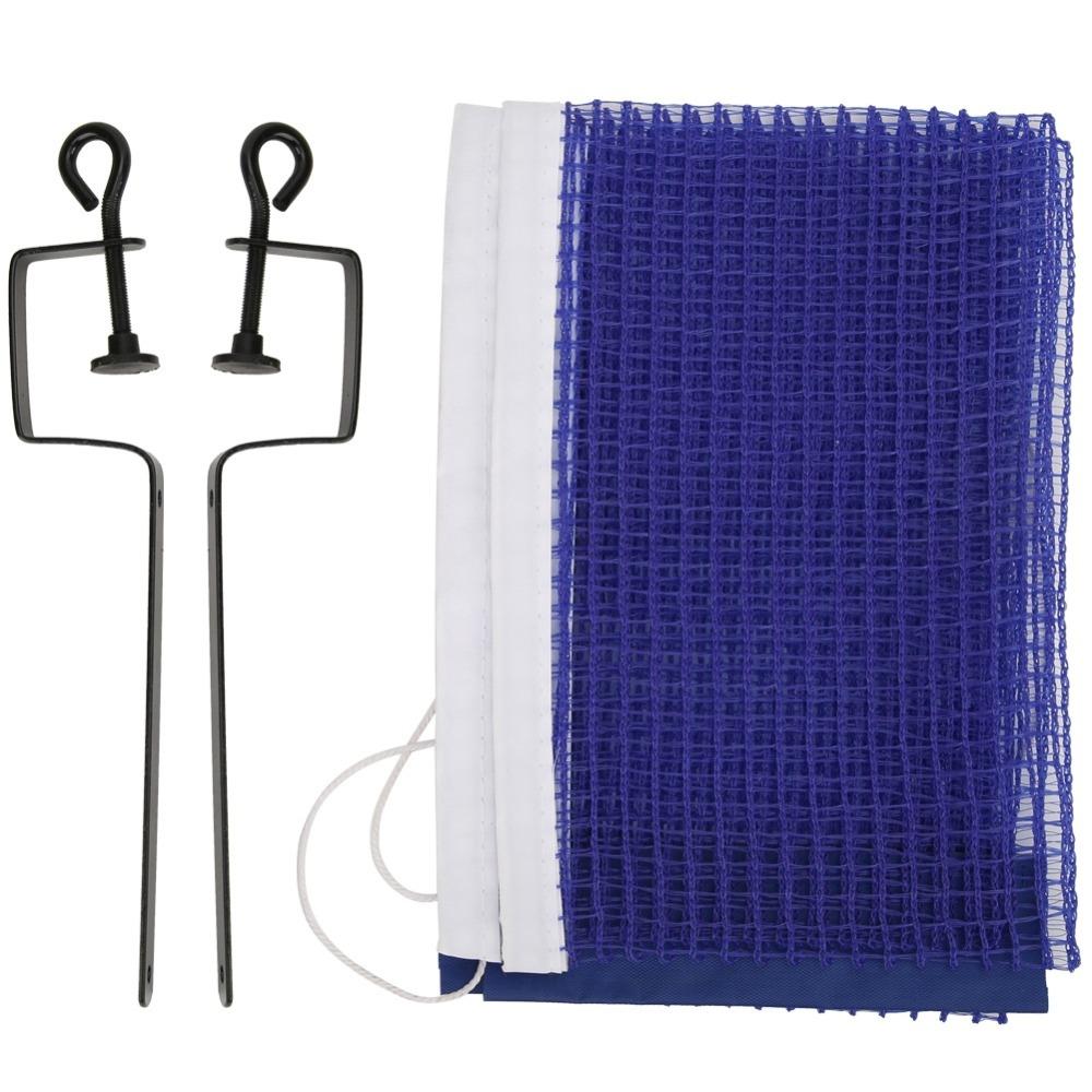 Polyester Tennis Table Net Metal Bracket Adjustable Bracket Ping Pong Net Blue Table Tennis Net Home Use