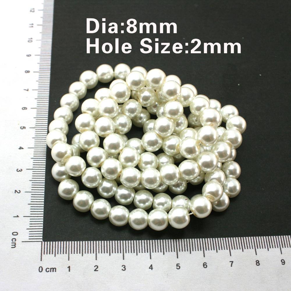 100 Stück 8 mm bunte Perlen aus Glas, runde Perlen für Schmuck, Dekoration, Herstellung von DIY-Armbändern, Halsketten, Ohrringen
