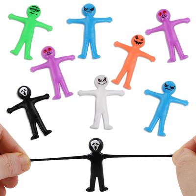 12/24/36Pcs Halloween Stretchy Toy Gift Kids Halloween Birthday Party Favors Goody Bag Basket Filler Funny Little Man Fidget Toy
