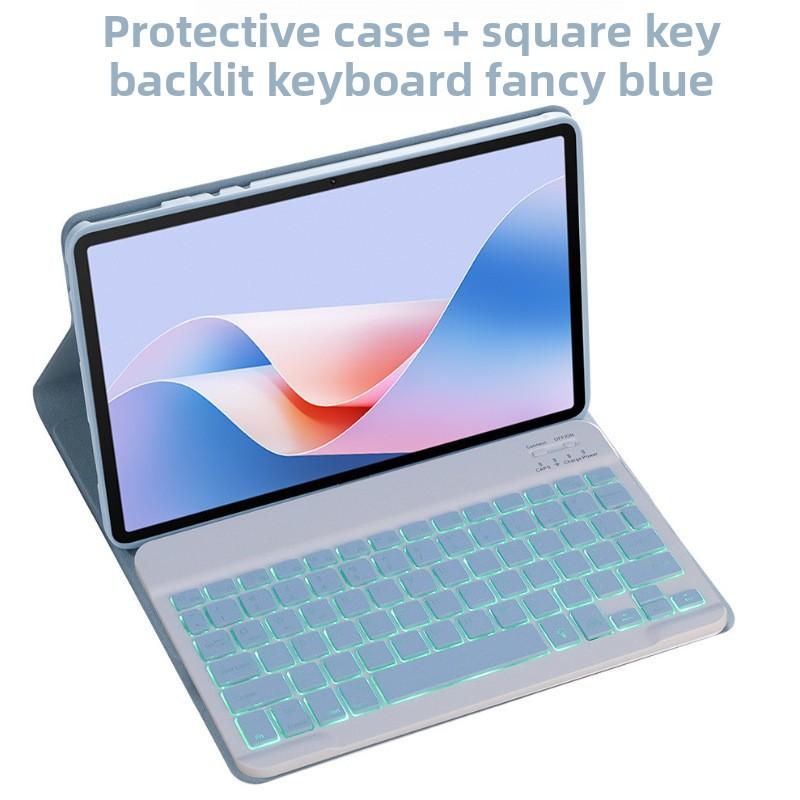 Leather Keyboard Case for Lenovo Tab K11 45 Plus 2024 Bluetooth Keyboard Cover TB352FU