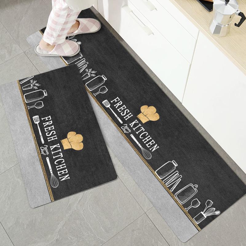 

Грязеотталкивающие нескользящие кухонные коврики в скандинавском стиле - впитывают масло и воду 40x60 cm