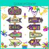 Mardi Festival Gras Paper Yard Signs With Clown Design For Party Decorations
