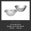 Yanagi Sori Stainless Steel Colander and Bowl Set, 19cm, Made In Japan, Dishwasher Safe, Matte Finish, 18-8 Stainless Steel, Tsubame-Sanjo