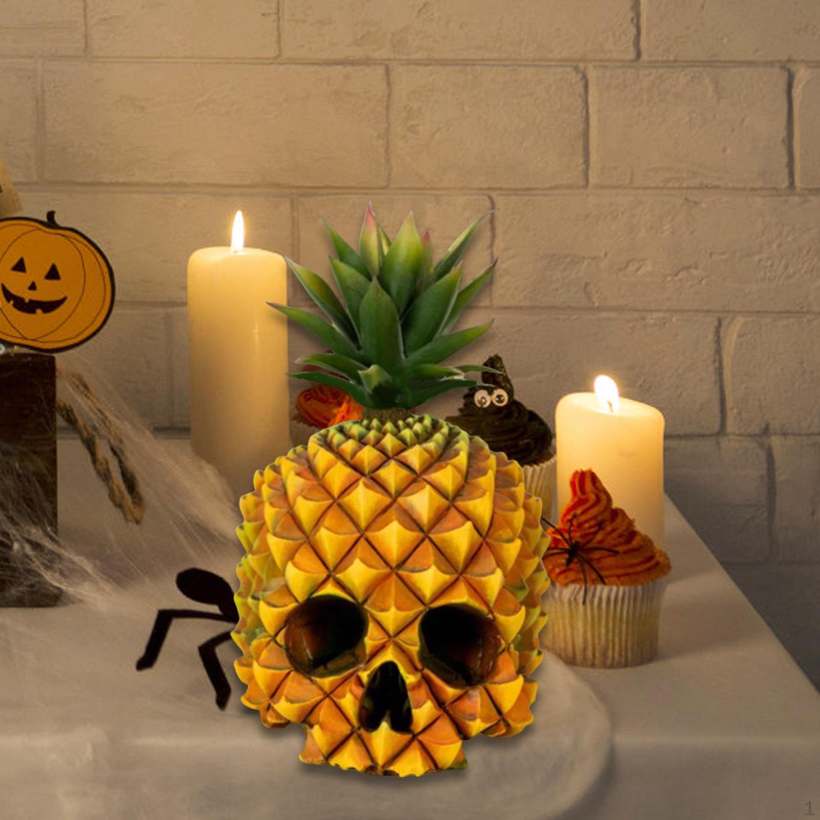 

Фигурка Ананаса Статуэтка Хэллоуин Праздники Подарок Изделия из смолы Настольное украшение для Кафе Полка для ТВ