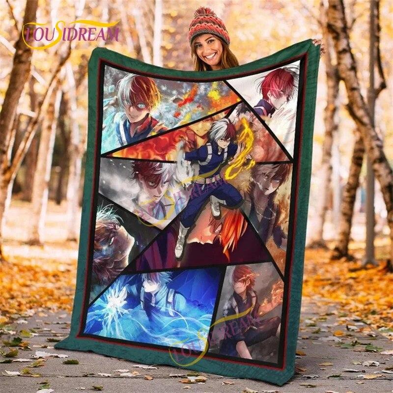 

Katsuki Bakugo My Hero Academia фланелевое одеяло Midoriya Izuku диван-кровать плюшевое аниме Merch Shoto Todoroki Manga постельное белье одеяло