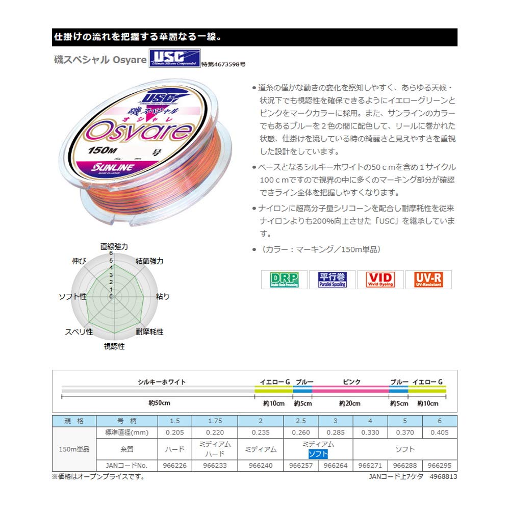 SUNLINE Iso Special Osyare Line, 150m, No. 6
