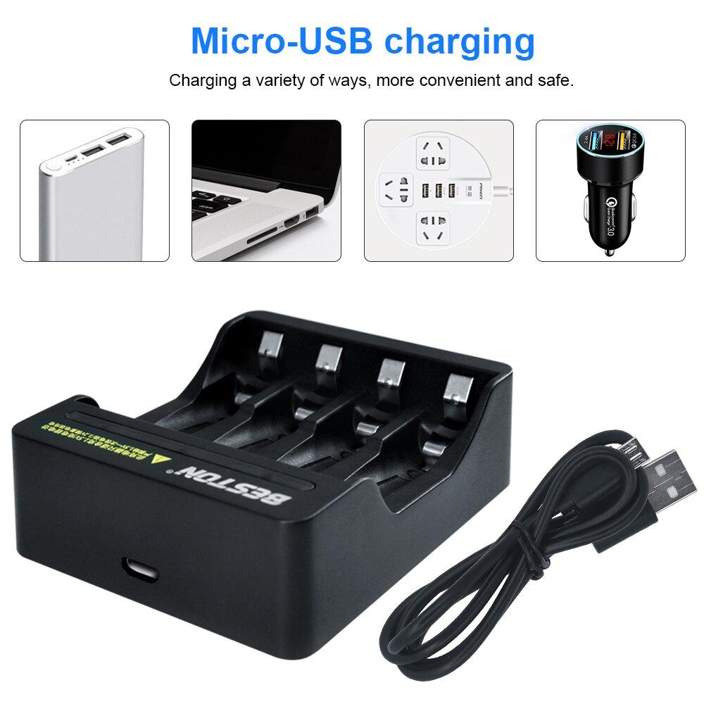 Φορτιστής Επαναφορτιζόμενων Μπαταριών Li-ion AA AAA 1.5V για Επαναφορτιζόμενη Μπαταρία Aa Aaa 1.5 με Ένδειξη LED