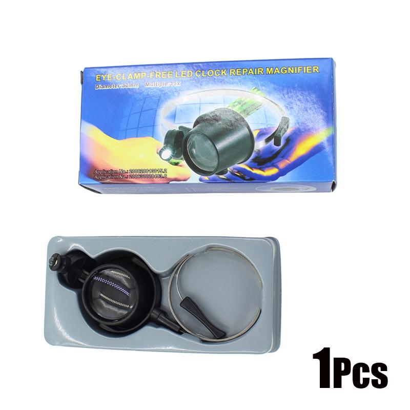 15X Loupe Magnifying Glasses Lens Eyes Magnifier With LED Light for Watchmaker Watch Repairing Tools Clock Repair Accessories