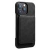 DENIOR D28 For iPhone 16 Pro Max Magnetic Case RFID Blocking Retro Leather Back Cover with Card Holder Kickstand