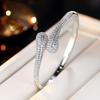 European and American Popular Super Flash Zirconium Geometric Bracelet Light Luxury Fashion High-end Open Adjustable Bracelet