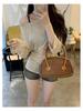 Korean Style Tie-Waist Long-Sleeved Off-Shoulder T-Shirt for Women - Autumn Edition