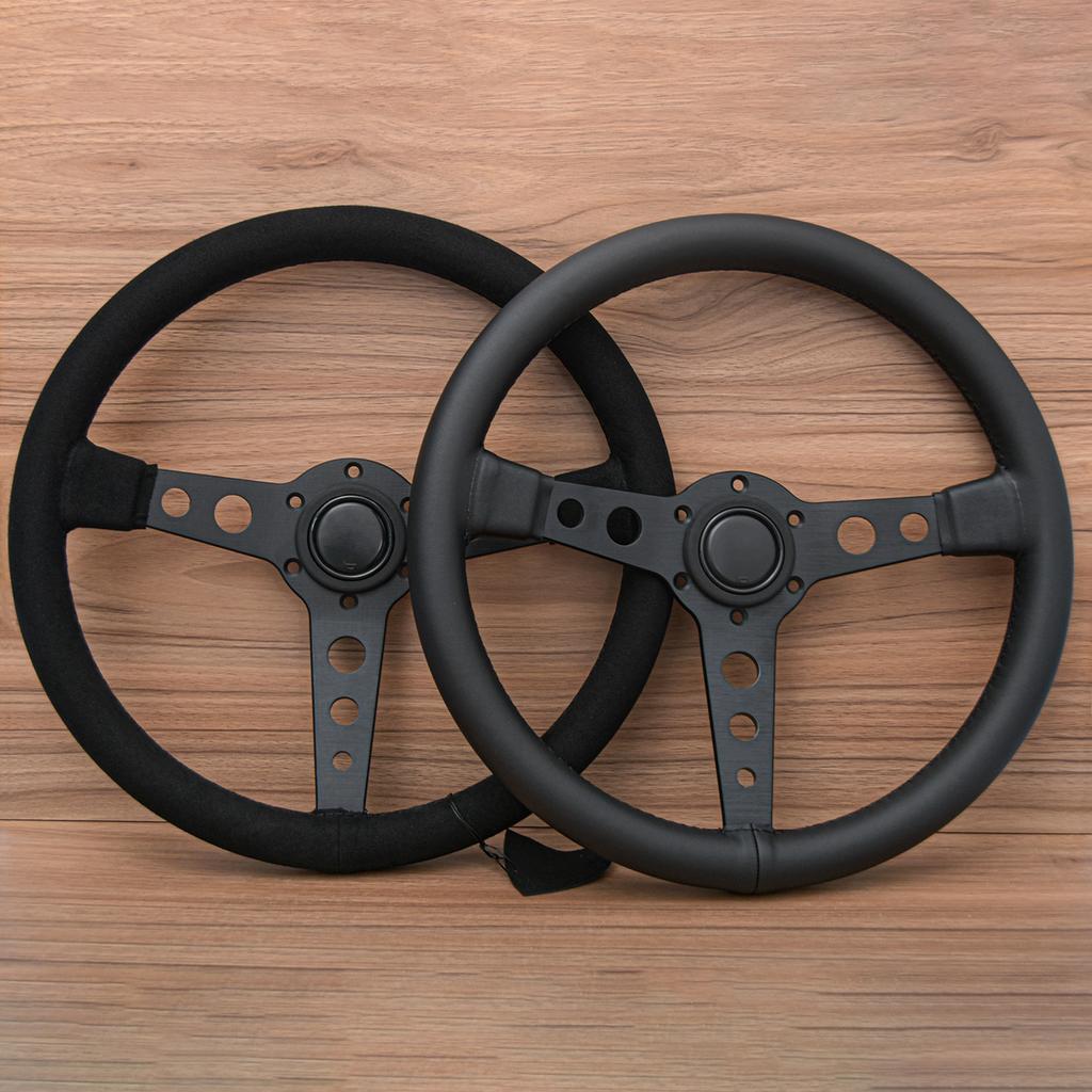 14Inch JDM Prototipo Black Edition Suede Leather Steering Wheel Sim Racing Sport Steering Wheel Auto Accessories