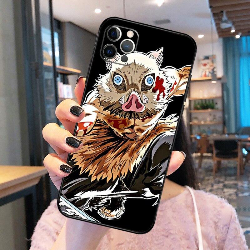 Demon Slayer Hashibira Inosuke Phone Case For iPhone 14 13 12 11 Pro Max Mini XR X XS Max 6 7 8 Plus SE 2020 Back Cover