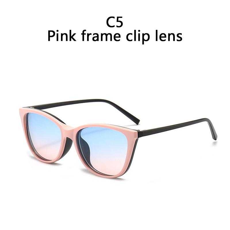 1/6 In 1 Magnetic Clip Sunglasses Prescription Glasses Frame TR90 for Men Women Night Vision Lenses Cat Eyes