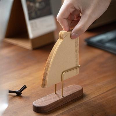 Eco-Friendly Wood Kitchen Paper Holder with Copper Rod- Practical and Durable Countertop Dispenser for Filtered Paper Towels
