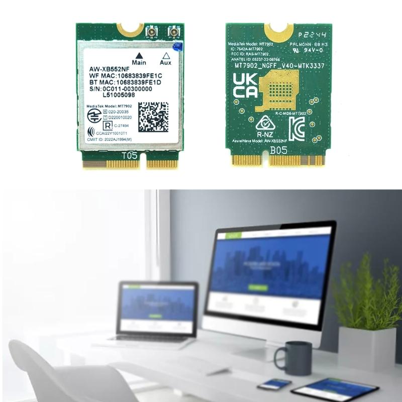 WLAN-Karte WiFi6E MT7902 AW-XB552NF 2.4/5/6Ghz Drahtloser Netzwerkadapter BT5.2 2.4G-300M 5G-1200M 6G-2400M