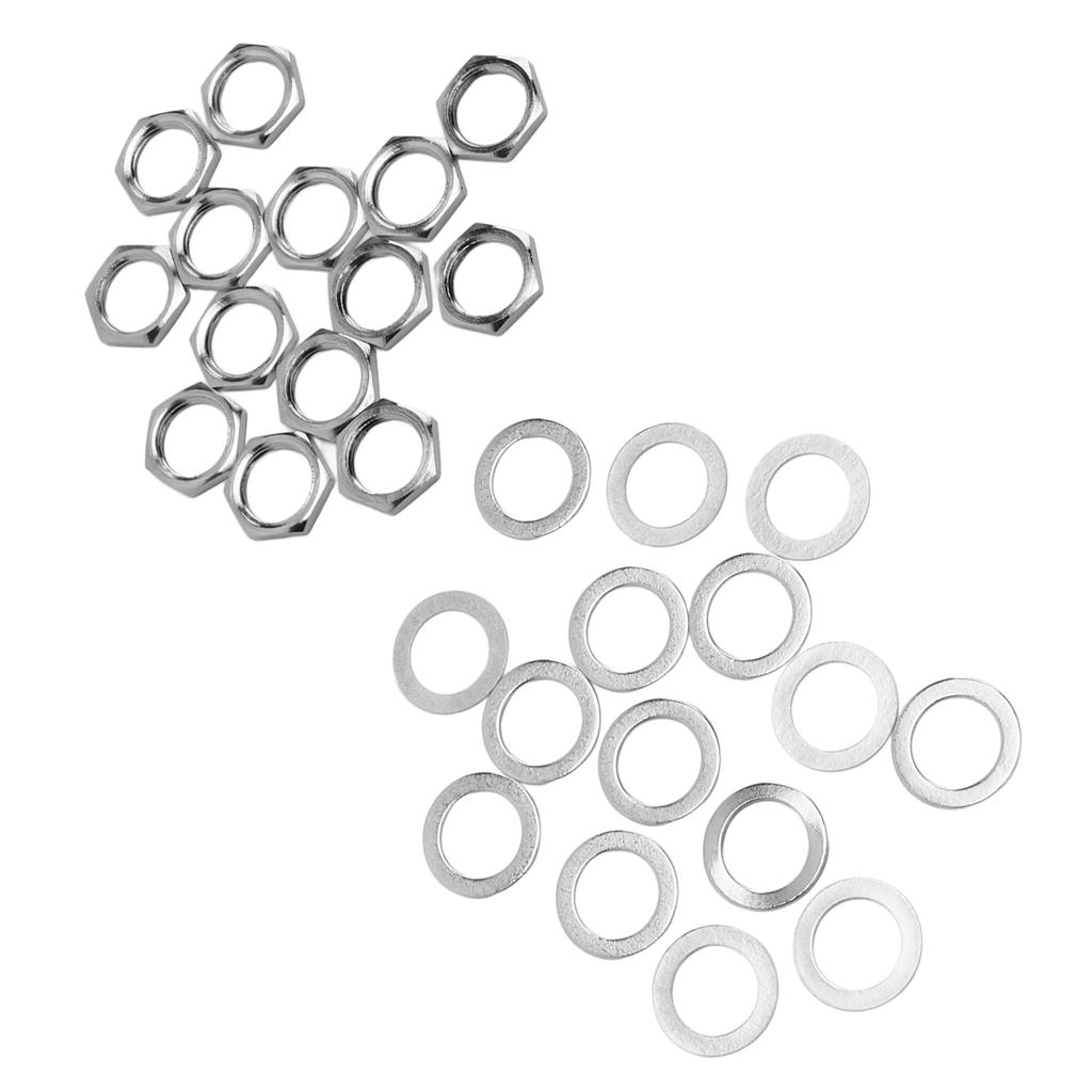 G3 8 Female Thread Nuts Metal Washer Kit Instrument Jack Fasteners for Electric Guitar Bass