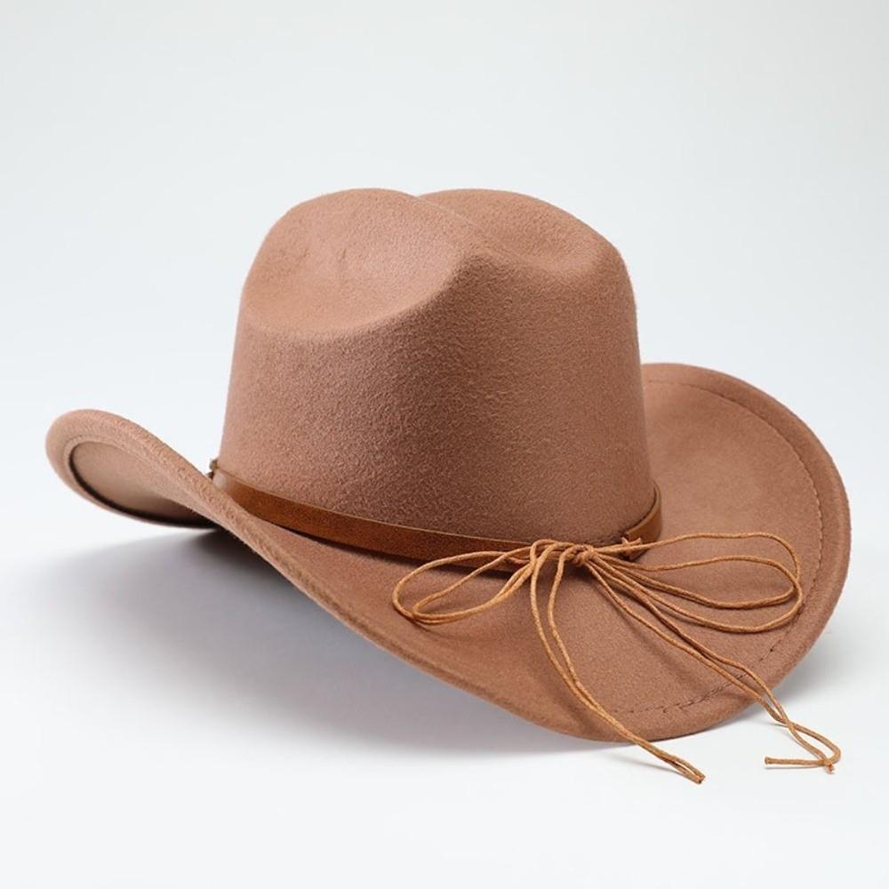 Cintura con Testa di Stella Cappello da Cowboy Occidentale Cappellino da Cowgirl in Feltro Cappello da Sole Fedora Jazz Cappelli Donna