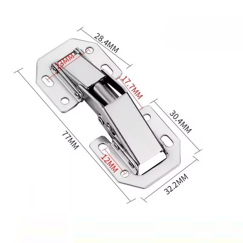 Hydraulický tlumičový pant bez vrtání, 90stupňový ocelový pant na dvířka skříněk, Artefakt nábytkového kování