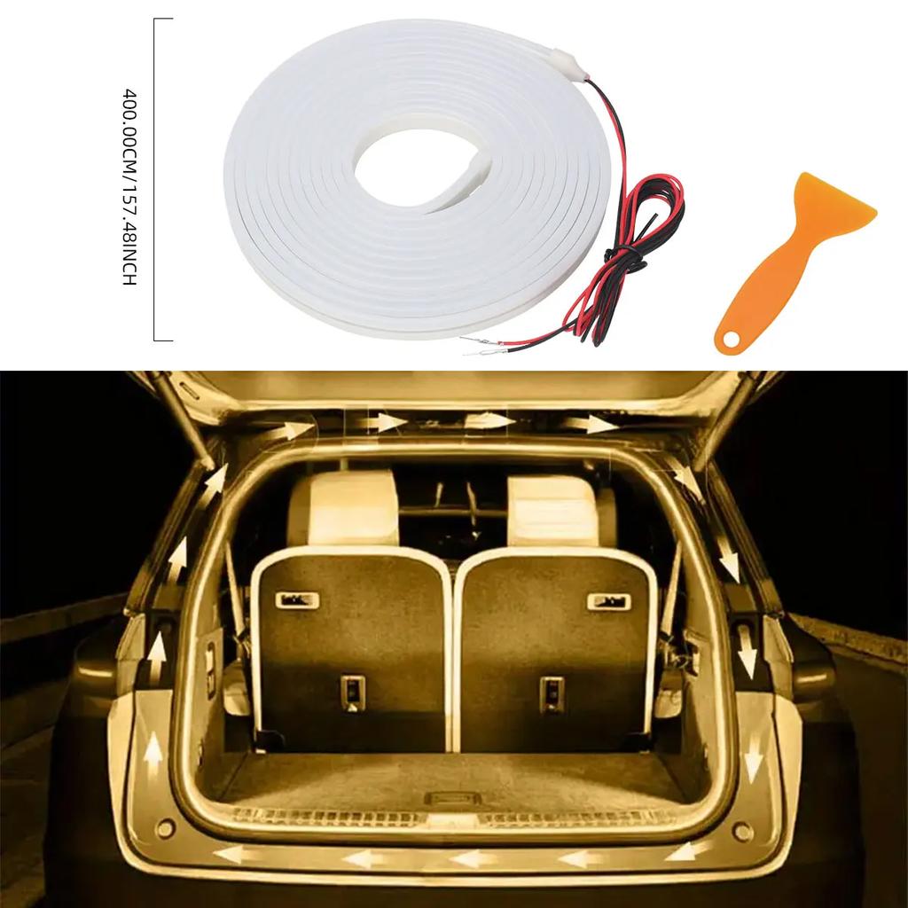 Automatic Led Trunk Light 4M Automatic Sensor Car Trunk Light Strip with Dynamic Flowing Illumination for Universal Fit Easy 12V