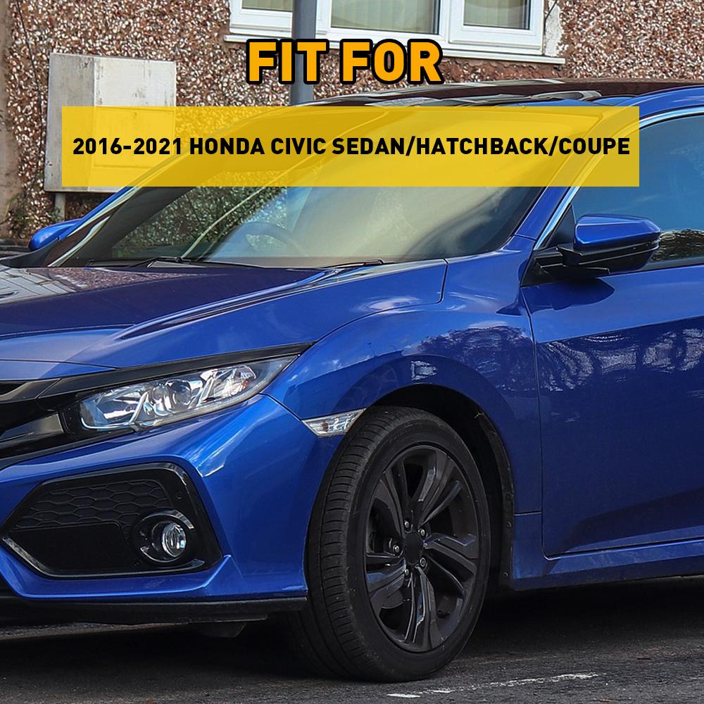 2Pcs Car LED Fender Side Indicator Lamp For 2016-2021 Honda Civic Sedan Hatchback Coupe Front Turn Signal Marker Lights