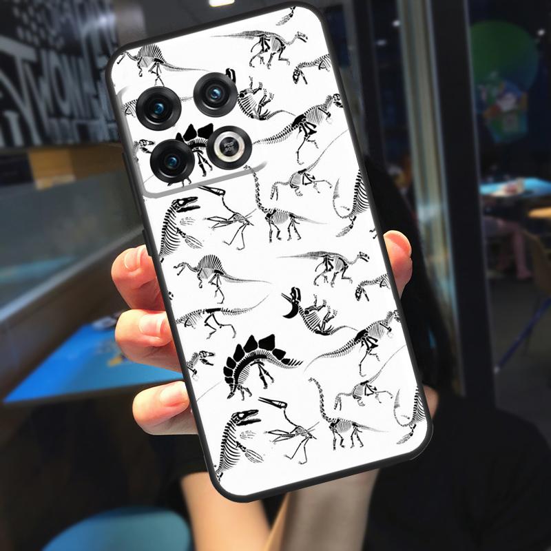 Skeleton Dinosaur Pattern Funda For OnePlus 10T 8T 9RT 12 13 13R 11 9 10 Pro OnePlus Nord 4 CE 2 3 Lite N20 N30 Case