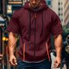 Men's Casual Short-sleeved Sweatshirt. Loose And Breathable Solid-color Sweatshirt Jacket With Multiple Pockets And A Zipper.