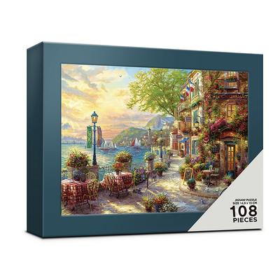 Alok Riviera Cafe Puzzle + Bilderrahmenetui AL108-15, gemischte Farben, 108 Teile Puzzle, Kinderspiele, Lernspielzeug