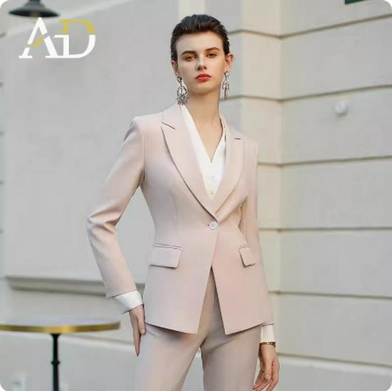 New Pink Professional Attire: Elegant Formal Suit for Women and News Anchors