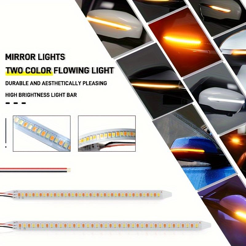 2pcs 12V LED Car Rearview Mirror Indicator Lamp Auto Headlight Strip Turn Signal Flowing Light Daylights for Car Lighting