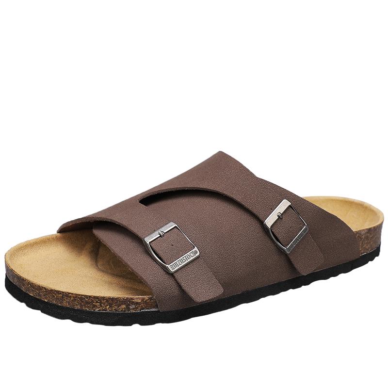 

Fashion Slippers Summer Flip-Flops for Men Beach Slippers Brown Sandals Comfortable Soft Shoes Non-Slip Bathroom Shoes Men Slides 44 чёрный