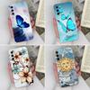 Für Oppo A15 A15S A16 A16S A17 A17K A35 A58 Handyhüllen Schönes Blaues Schmetterling Blumenmuster Transparentes Silikon Anti-Rutsch Gehäuse Für Oppo Hülle