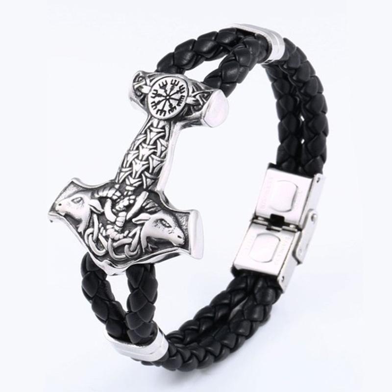 Nordic Stainless Steel Bracelet Popular Jewelry Design for Men Thor's Hammer Jewelry
