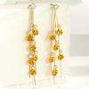 Luxury Flower Leaf Crystal Tassel Long Pendant Stud Earrings for Women Romantic Sweet Dangle Earrings Jewellery Accessory Gifts