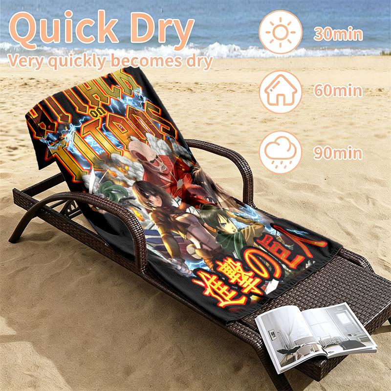 Attack on Titan Beach towels also serve as bath towels summer essential a musthave for the outdoors the beach and the pool