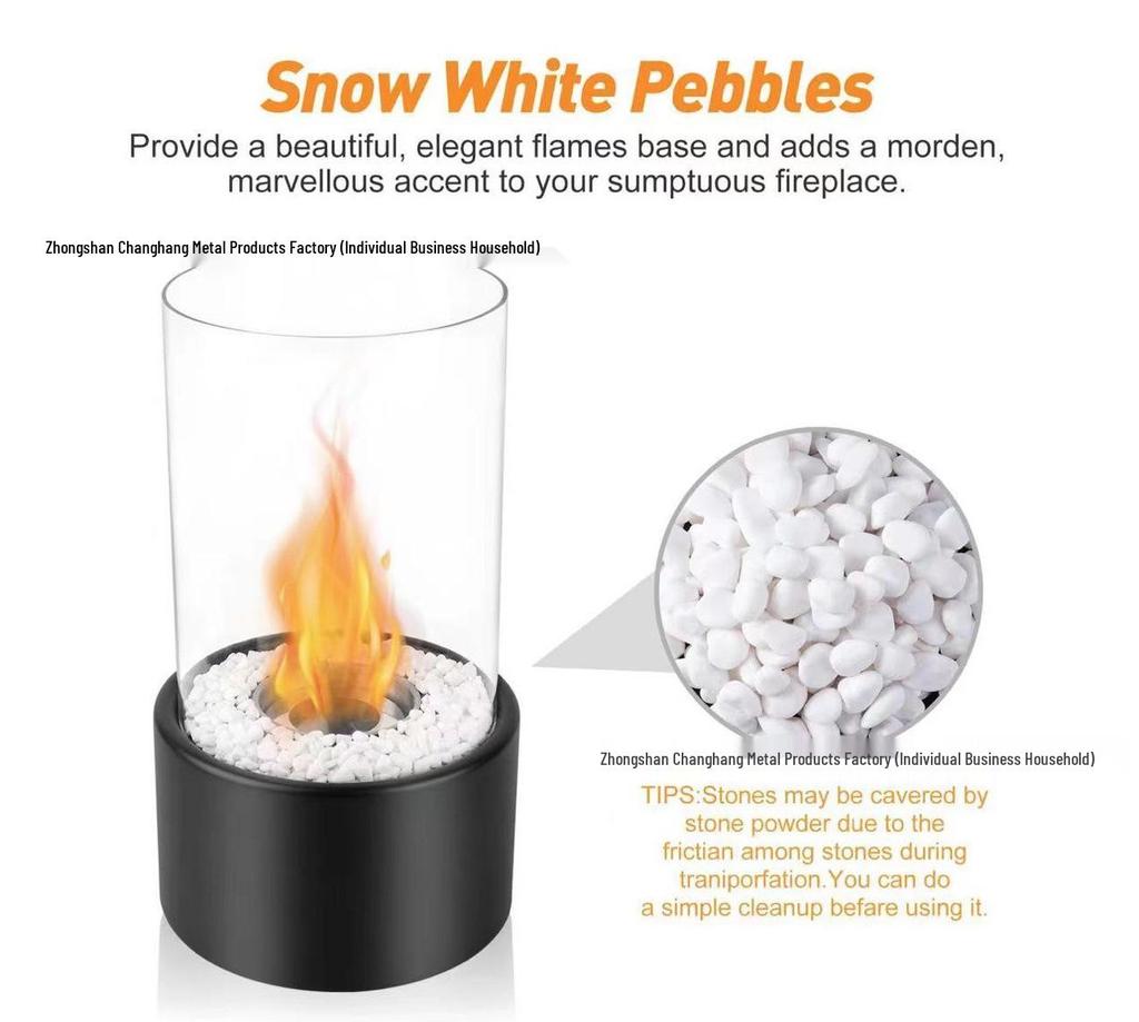 Portable Round Ethanol Fireplace: Small Indoor Tabletop Fire Stove for Bar Atmosphere