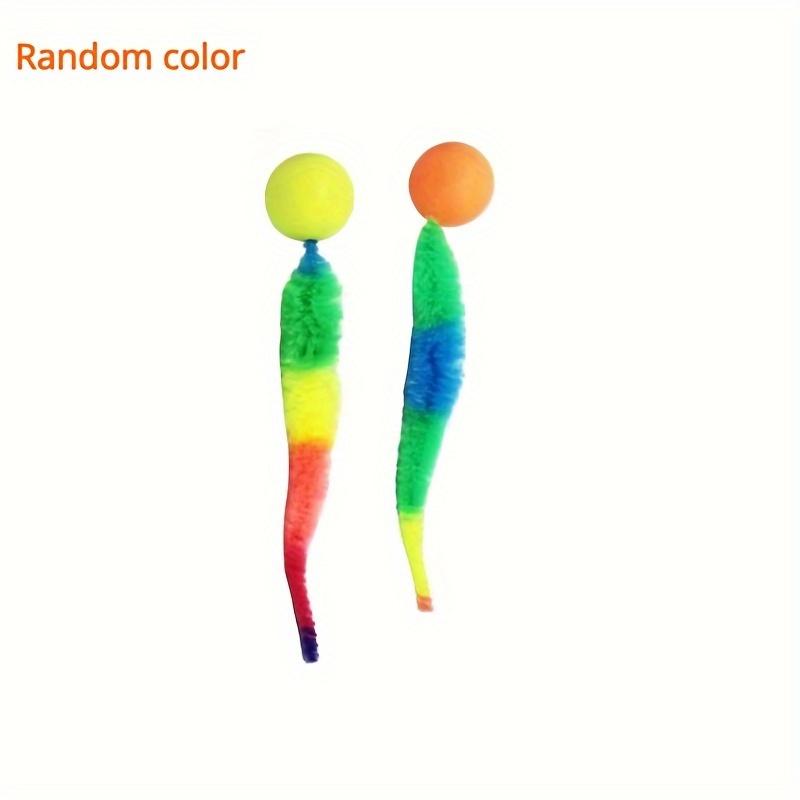 

2 шт. Интерактивные игрушки для кошек, красочные прыгающие мячи, развивающие игрушки для домашних животных, плюшевые игрушки для кошек в виде гусеницы